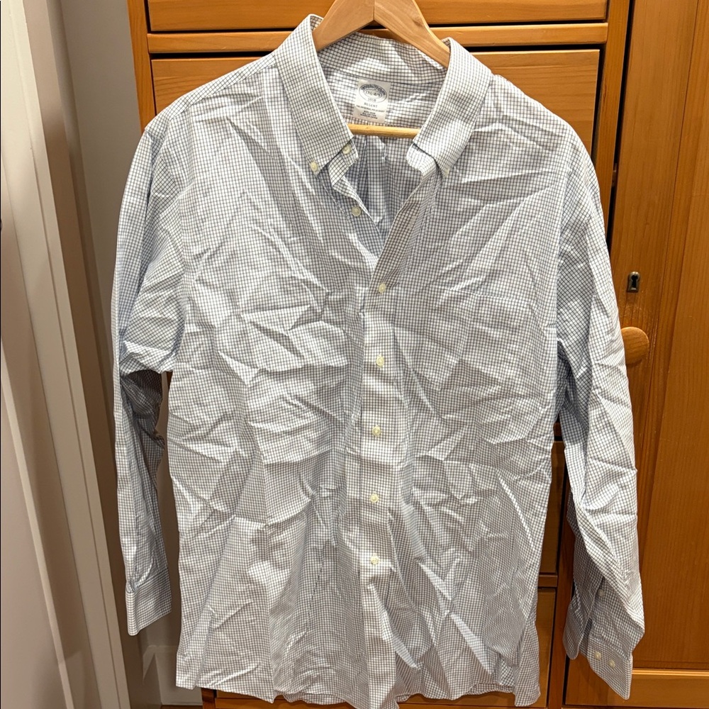 Brooks Brothers Men's Blue Checkered Shirt
